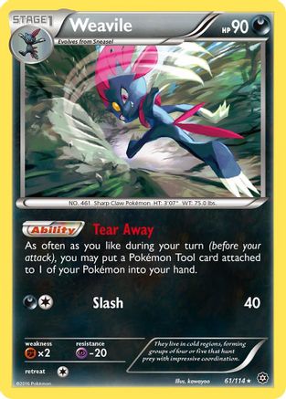 Weavile 061 - Reverse Holofoil XY Steam Siege - Rare