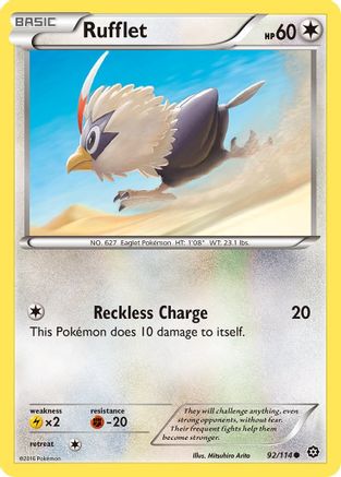 Rufflet 092 - Reverse Holofoil XY Steam Siege - Common