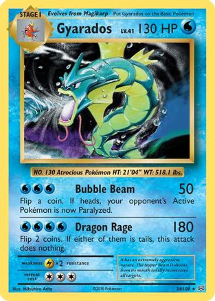 Gyarados 034 - Reverse Holofoil XY Evolutions - Holo Rare