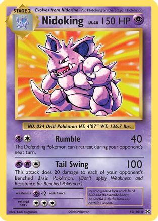 Nidoking 045 - Reverse Holofoil XY Evolutions - Holo Rare