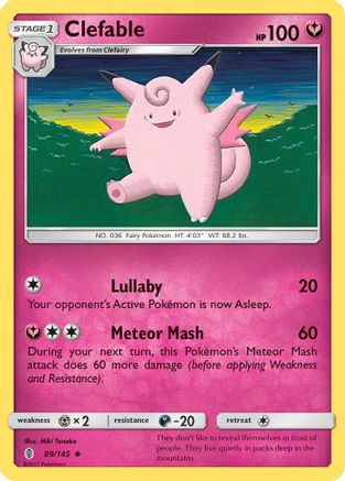 Clefable 089 - Reverse Holofoil SM Guardians Rising - Uncommon
