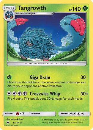 Tangrowth - Reverse Holofoil SM Burning Shadows - Rare