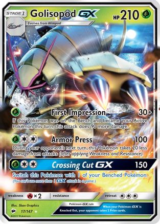 Golisopod GX 017 - Holofoil SM Burning Shadows - Ultra Rare