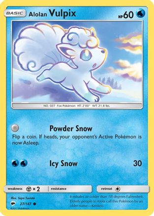 Alolan Vulpix 027 - Reverse Holofoil SM Burning Shadows - Common