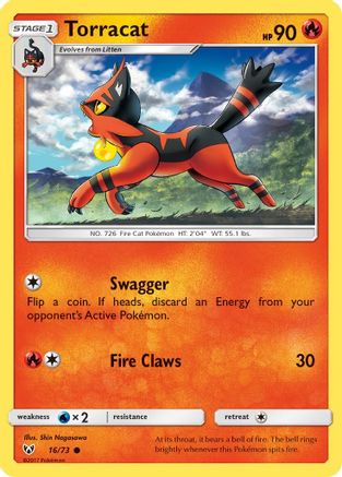 Torracat 016 - Reverse Holofoil Shining Legends - Common