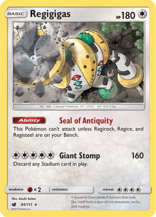 Regigigas 084 - Reverse Holofoil SM Crimson Invasion - Holo Rare