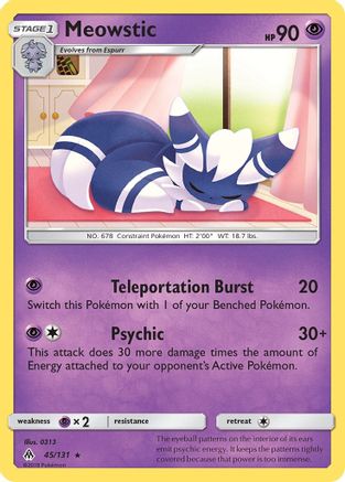 Meowstic 045 - Reverse Holofoil SM Forbidden Light - Rare