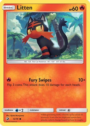 Litten 012 - Reverse Holofoil Dragon Majesty - Common