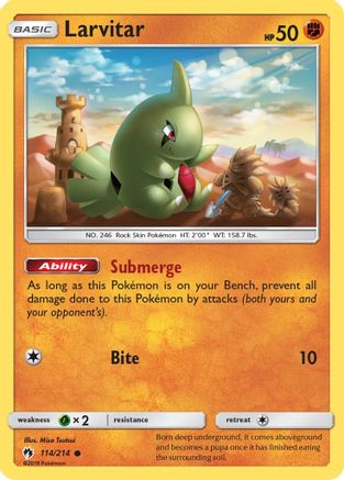 Larvitar (114) (114) 114 - Reverse Holofoil SM Lost Thunder - Common