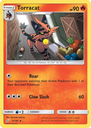 Torracat 021/181 - Reverse Holofoil SM Team Up - Uncommon