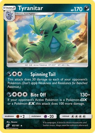 Tyranitar 085 - Reverse Holofoil SM Team Up - Holo Rare