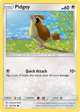 Pidgey (122) (122) 122 - Reverse Holofoil SM Team Up - Common