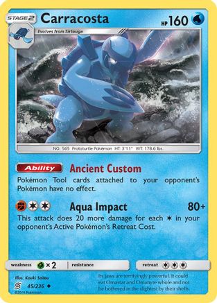 Carracosta 045/236 - Reverse Holofoil SM Unified Minds - Uncommon