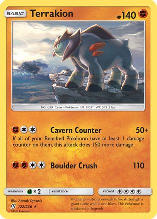 Terrakion - Reverse Holofoil SM Unified Minds - Holo Rare
