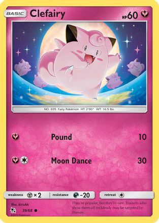 Clefairy (39) (39) 039 - Reverse Holofoil Hidden Fates - Common