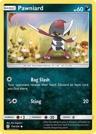 Pawniard 134/236 - Reverse Holofoil SM Cosmic Eclipse - Common