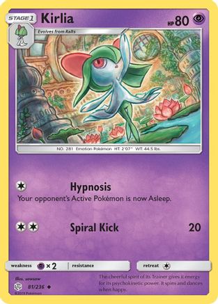 Kirlia 081 - Reverse Holofoil SM Cosmic Eclipse - Uncommon