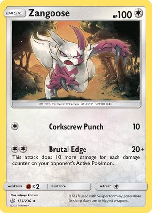 Zangoose - Reverse Holofoil SM Cosmic Eclipse - Uncommon