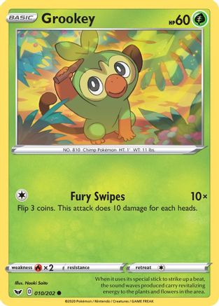 Grookey (010) (010) 010 SWSH01 Sword & Shield Base Set - Common