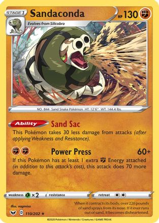 Sandaconda (110) (110) 110 - Reverse Holofoil SWSH01 Sword & Shield Base Set - Holo Rare