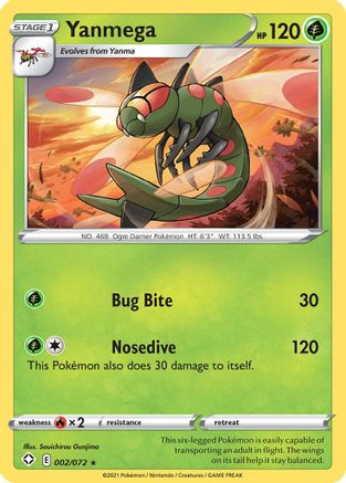 Yanmega 002 - Reverse Holofoil Shining Fates - Rare