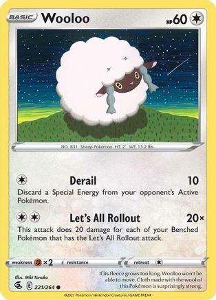 Wooloo (221) (221) 221 - Reverse Holofoil SWSH08 Fusion Strike - Common