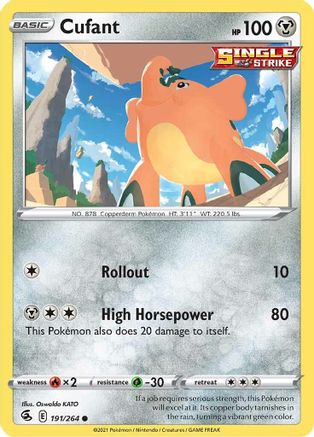 Cufant 191 - Reverse Holofoil SWSH08 Fusion Strike - Common