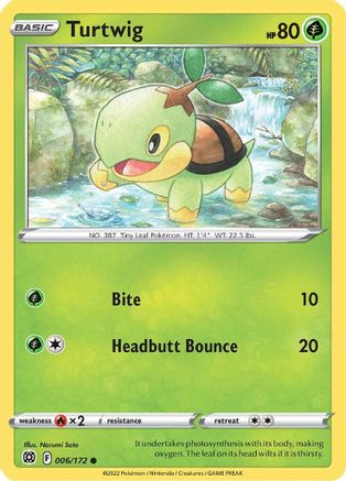 Turtwig 006 - Reverse Holofoil SWSH09 Brilliant Stars - Common