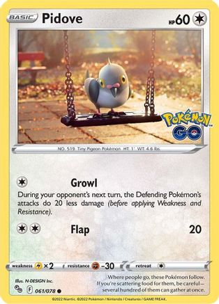 Pidove 061 Pokemon GO - Common
