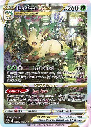 Leafeon VSTAR GG35 - Holofoil Crown Zenith Galarian Gallery - Ultra Rare