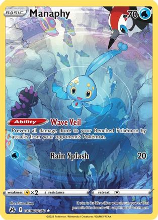 Manaphy GG06 - Holofoil Crown Zenith Galarian Gallery - Ultra Rare
