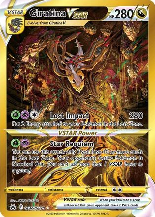 Giratina VSTAR (Secret) GG69 - Holofoil Crown Zenith Galarian Gallery - Secret Rare