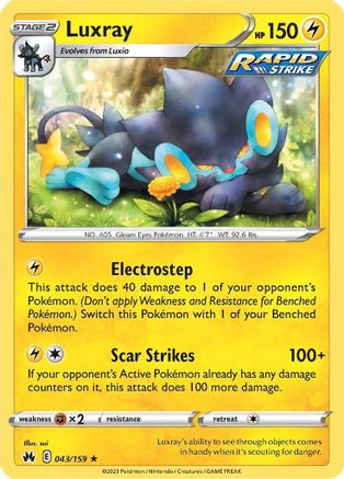 Luxray (43) (43) 043 - Reverse Holofoil Crown Zenith - Rare