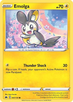 Emolga 047 - Reverse Holofoil Crown Zenith - Common
