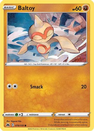 Baltoy 070 - Reverse Holofoil Crown Zenith - Common
