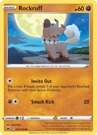 Rockruff 073 - Reverse Holofoil Crown Zenith - Common