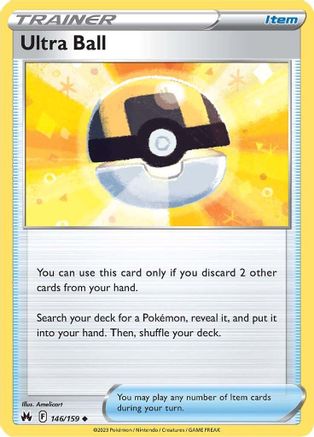 Ultra Ball 146 - Reverse Holofoil Crown Zenith - Uncommon