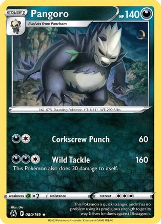 Pangoro 080 - Reverse Holofoil Crown Zenith - Rare