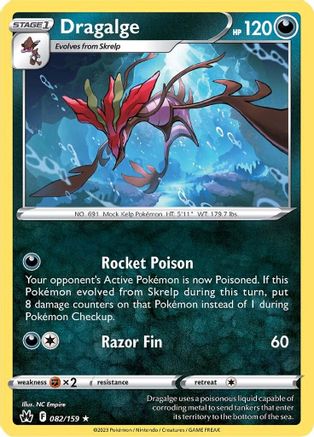 Dragalge 082 - Reverse Holofoil Crown Zenith - Rare
