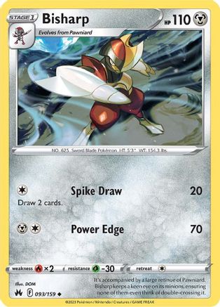 Bisharp 093 - Reverse Holofoil Crown Zenith - Uncommon