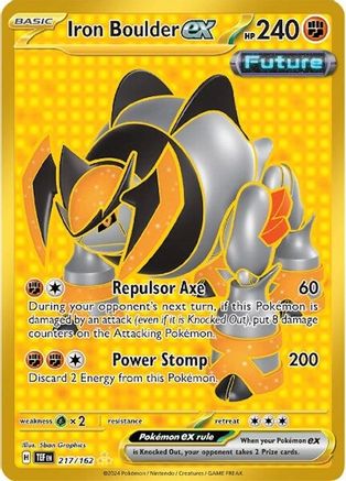 Iron Boulder ex 217/162 - Holofoil SV05 Temporal Forces - Hyper Rare