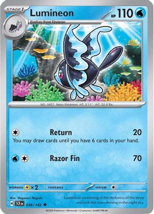 Lumineon 036 - Reverse Holofoil SV07 Stellar Crown - Uncommon