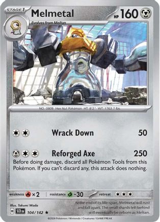 Melmetal 104 - Reverse Holofoil SV07 Stellar Crown - Rare