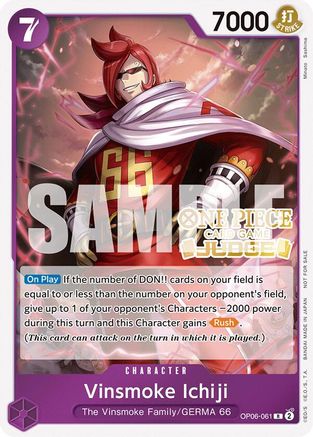 Vinsmoke Ichiji (Judge Pack Vol. 5) (OP06-061) - One Piece Promotion Cards Foil