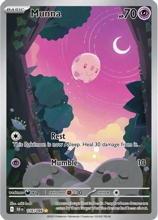 Munna 116/086 - Holofoil SV Black Bolt - Illustration Rare