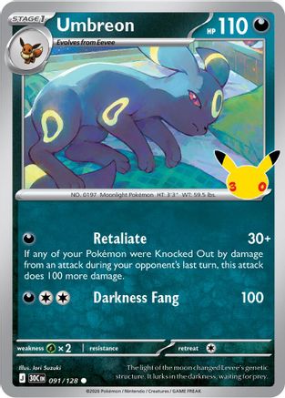 Umbreon 091/128 - Holofoil ME 30th Celebration - Common