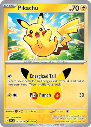 Pikachu 037/128 - Holofoil ME 30th Celebration - Pikachu Rare