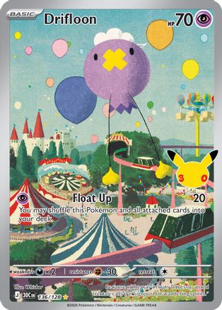 Drifloon 136/128 - Holofoil ME 30th Celebration - Illustration Rare