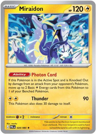 Miraidon 028 - Reverse Holofoil ME05 Pitch Black - Rare