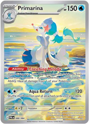 Primarina 088/084 - Holofoil ME05 Pitch Black - Illustration Rare